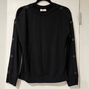 Bailey 44 Shoulder Hopper Cold Shoulder Button Sweatshirt Black M